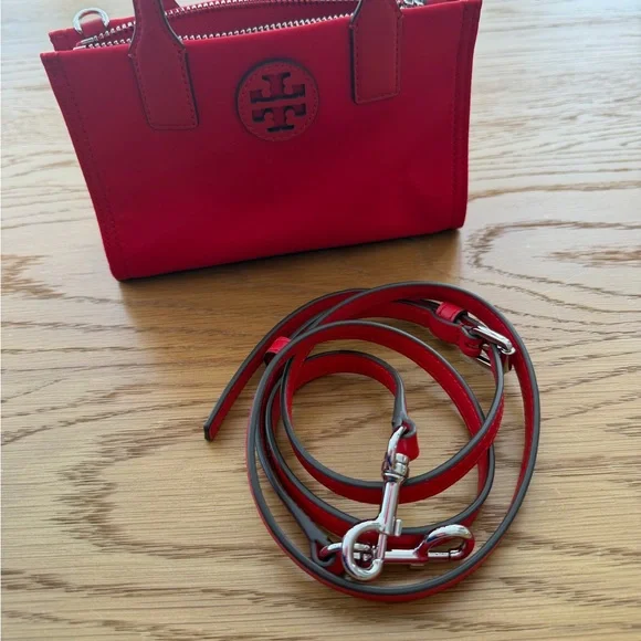 Tory Burch Ella Nylon Mini Tote - Brilliant Red - Picture 6 of 6